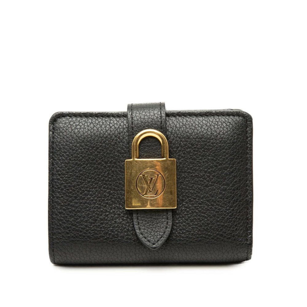 Louis Vuitton Portefeuille Low Key Compact Bi fold Wallet Black Calfskin